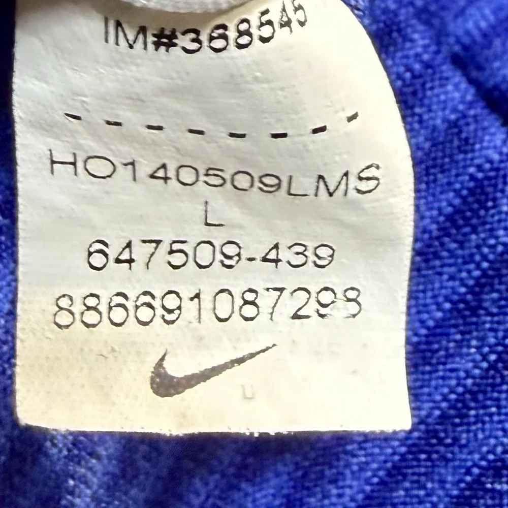 Nike Lacrosse Men's Large Dri-FIT Long Sleeve Lightweight Hoodie Tee Blue - Picture 7 of 9